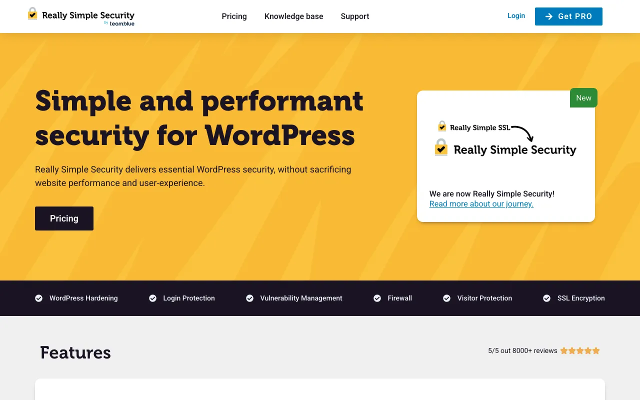 Really Simple Security homepage screenshot